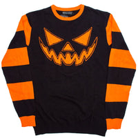 Thumbnail for Trick Or Treat Pumpkin Striped Sweater - Kreepsville