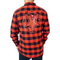 Thumbnail for Satanic Circle Red Flannel Shirt - Kreepsville