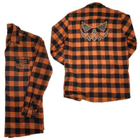 Thumbnail for Trick Or Treat Pumpkin Orange Flannel Shirt - Kreepsville