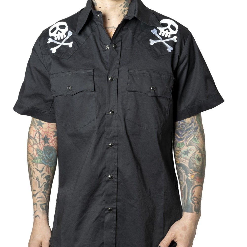 Harlock Skull X Bones Western Shirt - Kreepsville