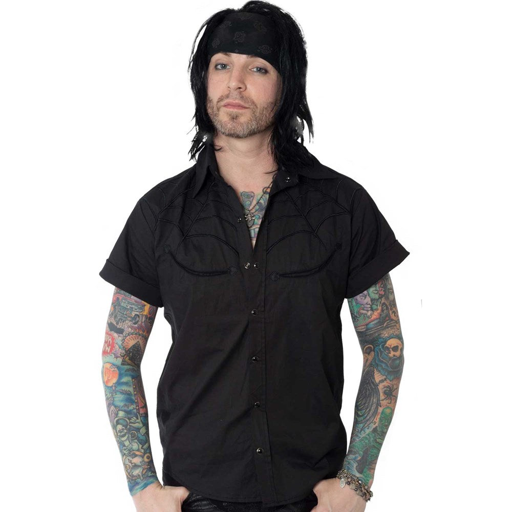 Spiderweb Black Western Shirt - Kreepsville