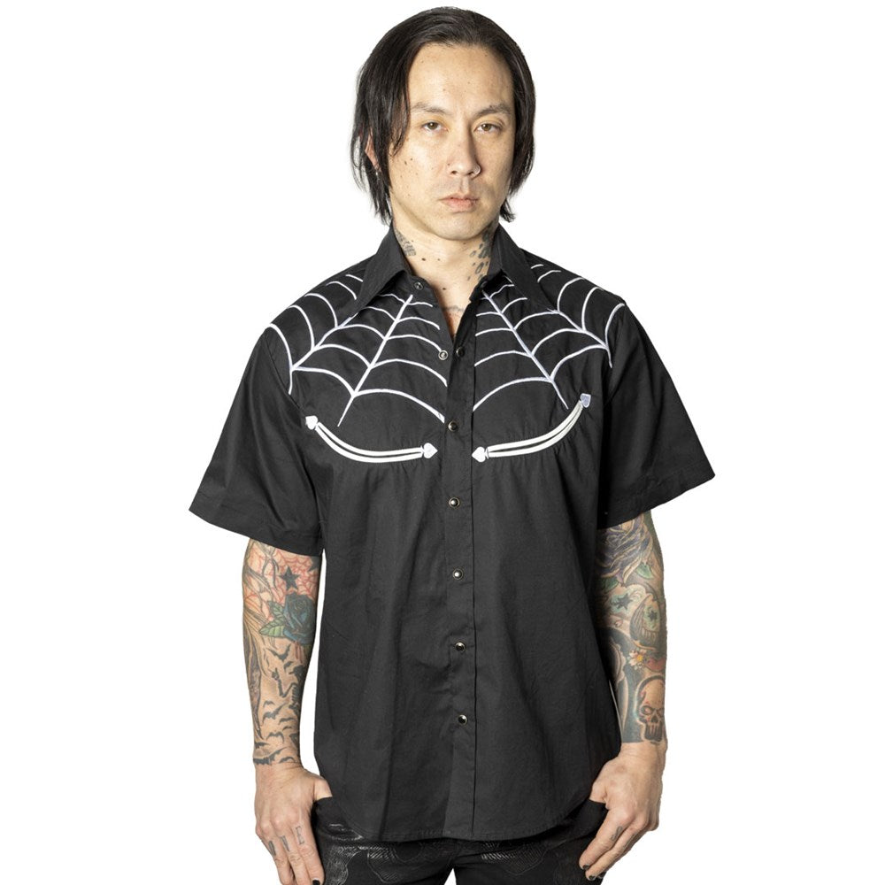 Spiderweb White Western Shirt