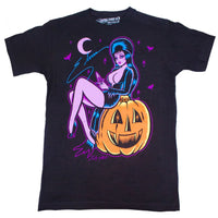 Thumbnail for Elvira Hellcat Pumpkin Pin-up Men's T-Shirt - Kreepsville
