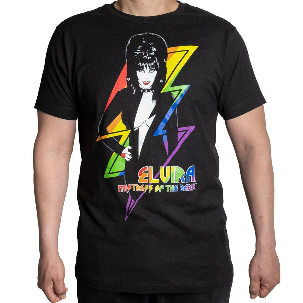 Elvira Pride Rainbow Bolt T-Shirt