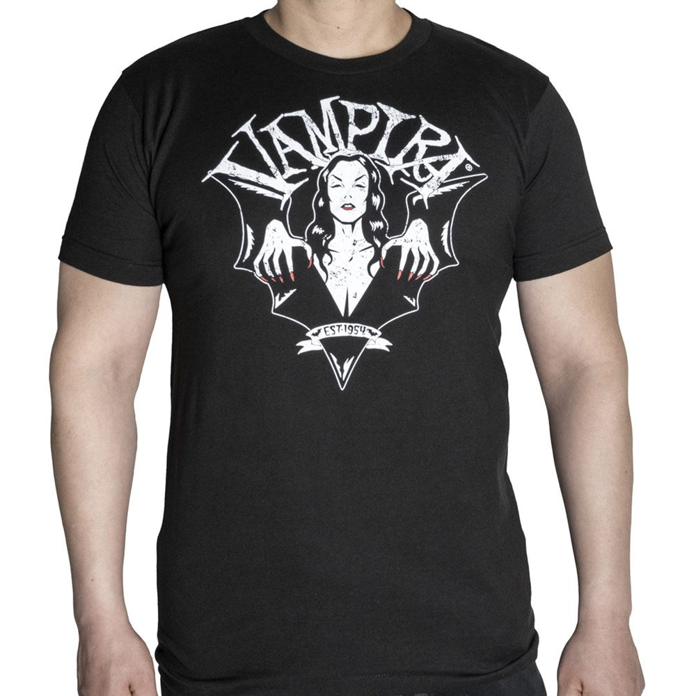 Vampira Bat Wing Crest T-shirt - Kreepsville