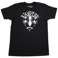 Thumbnail for Vampira Bat Wing Crest T-shirt - Kreepsville