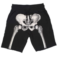 Thumbnail for Skeleton Bone Mens White Shorts - Kreepsville