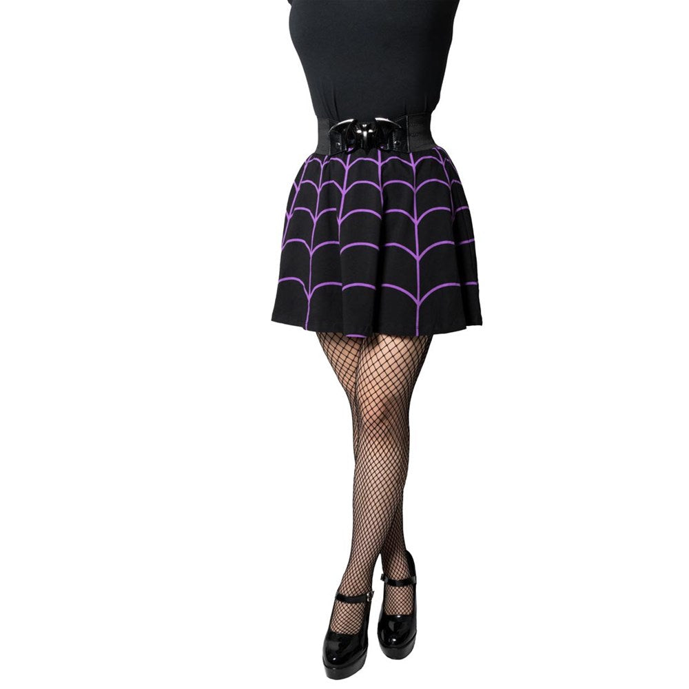 Spiderweb Purple Skater Skirt - Kreepsville
