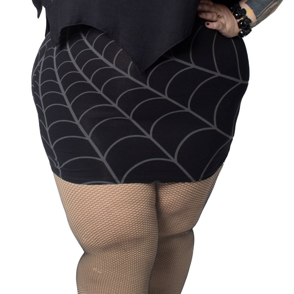 Spiderweb Mini Skirt Grey - Kreepsville