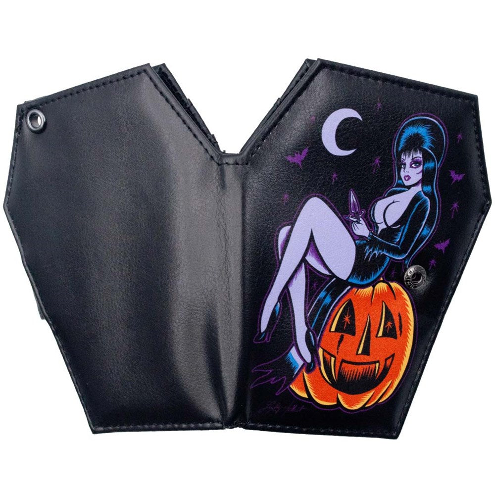 Elvira Pumpkin Pin-Up Coffin Wallet